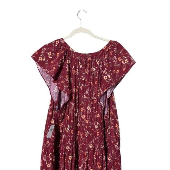 Old Navy Flutter-Sleeve Floral Maxi Dress 3X Cottagecore Prairie Peasant - Picture 4 of 10